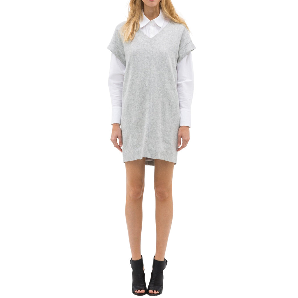 Women's Casual Heather Grey V-Neck Dress